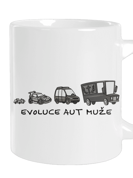 Evoluce aut muže velký hrnek White