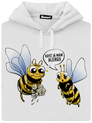 Alergická včelka dámská mikina klokanka White