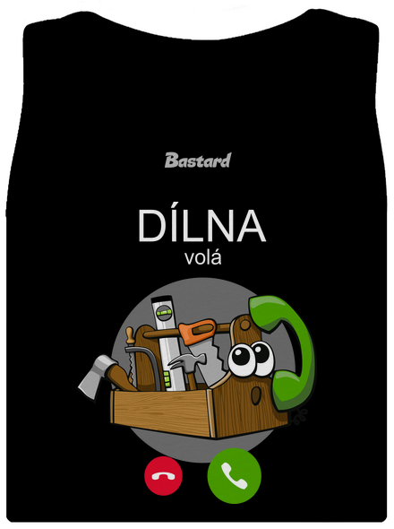 Dílna volá dámské tílko klasické Black