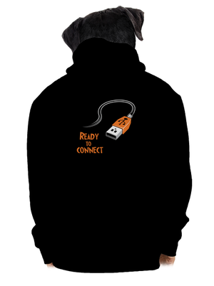 USB připojení pánská mikina na zip Black