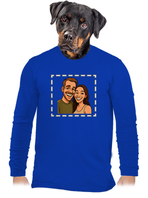 Karikatura z vlastní fotky pánské dlouhý rukáv Royal Blue
