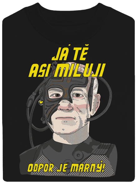 Zamilovaný Borg unisex mikina bez kapuce Black