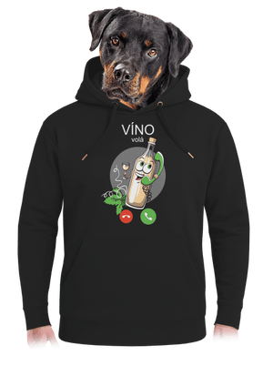 Bílé víno volá unisex mikina premium Dark Black