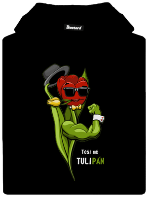 Sněženka a Tulipán pánská mikina klokanka Black