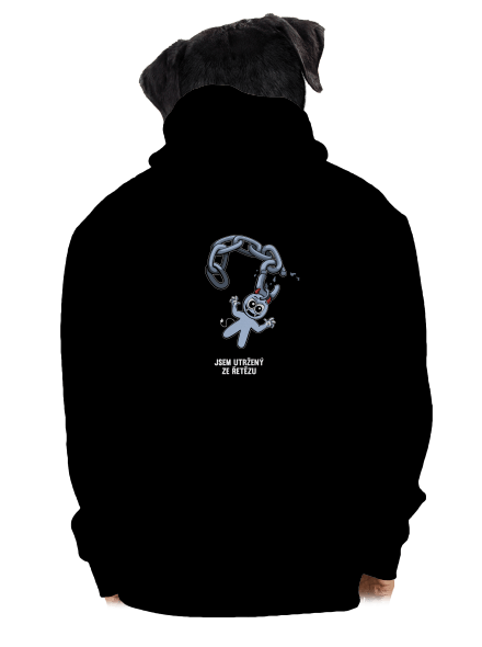 Utržený ze řetězu pánská mikina na zip Black