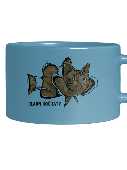 Klaun Kočkatý hrnek makronka Blue Macaron