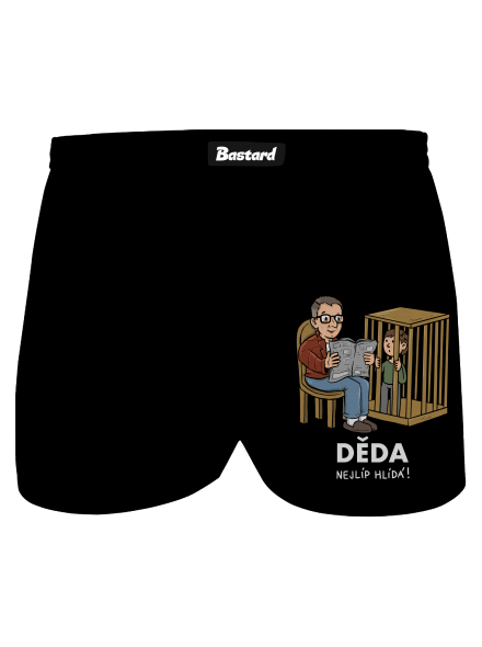 Děda hlídá pánské trenky Black