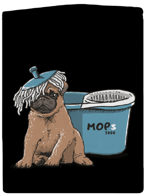 Mops dámská mikina na zip Black