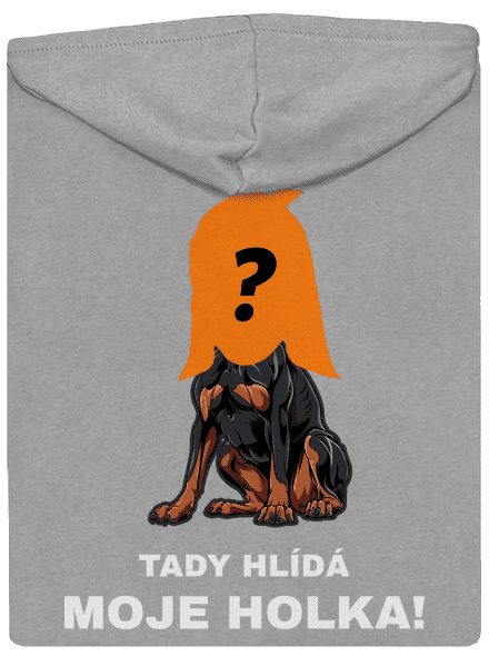 Tady hlídám já pánská mikina na zip Light Melange