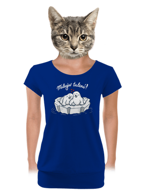 Miluju tulení dámské tričko s lemem Royal Blue Mal