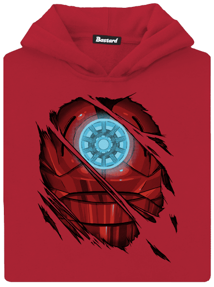 Ironman dětská mikina klokanka Fire Red