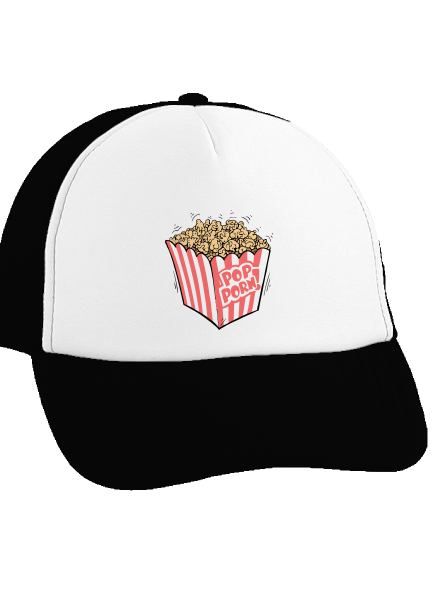 Popporn kšiltovka truckerka Black cap