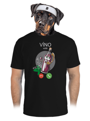 Červené víno volá pánské sportovní tričko Black