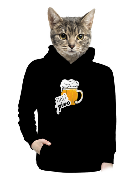 Velký a malý pívo dámská mikina klokanka Black