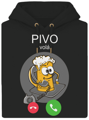 Pivo volá unisex mikina premium Dark Black
