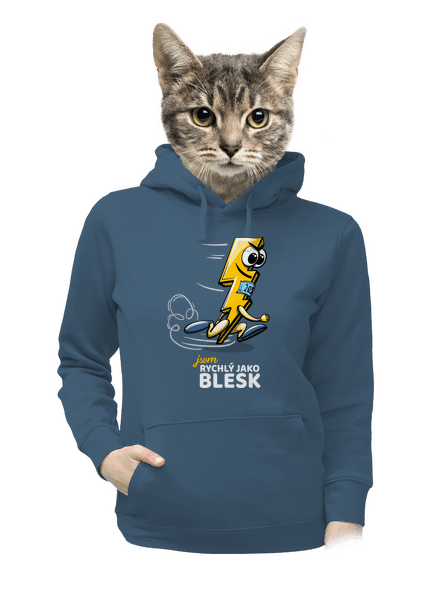Rychlý jako blesk dámská mikina klokanka Denim