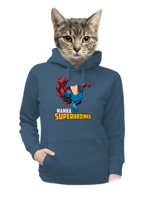 Mamka superhrdinka dámská mikina klokanka Denim