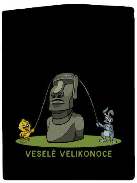 Velikonoční Moai pánská mikina na zip Black