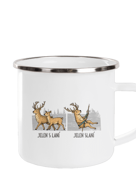Jelen s laní plecháček White