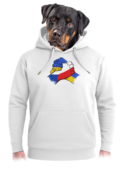 Ukrajina - Podpora unisex mikina premium Snowwhite