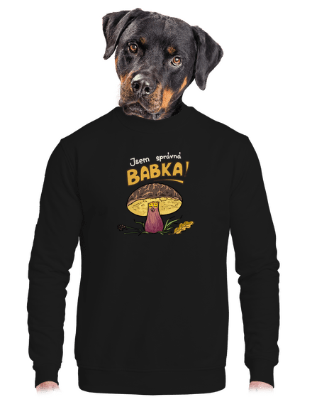 Babka a hříbeček unisex mikina bez kapuce Black
