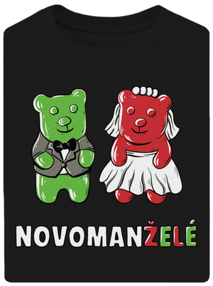 Novomanželé z želé unisex tričko oversized Black