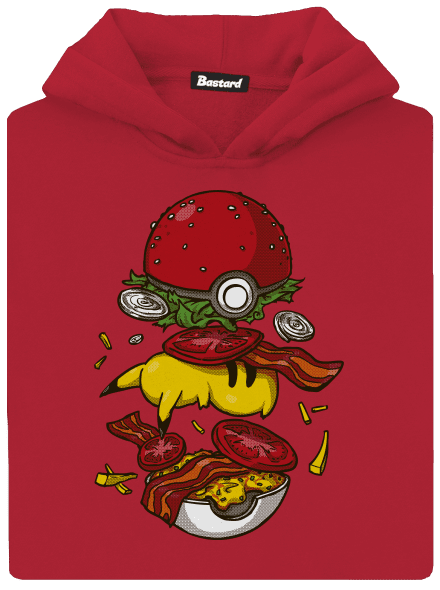 Pokémon burger dětská mikina klokanka Fire Red