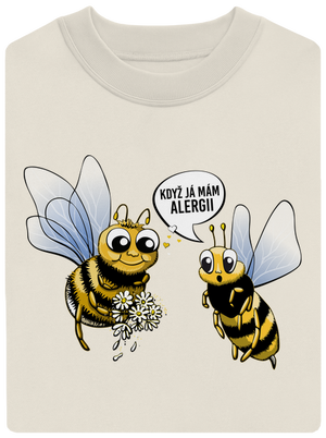 Alergická včelka unisex mikina bez kapuce Off White