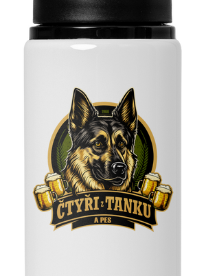 Čtyři z tanku a pes lahev na vodu White