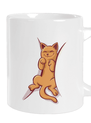 Spící kotě velký hrnek White