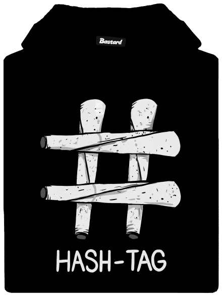 Hash tag pánská mikina klokanka Black