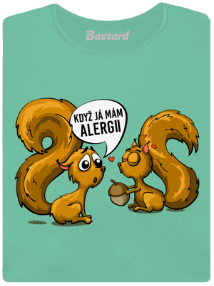 Alergická veverka dámské tričko premium Mint Mal