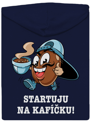 Startuju na kafíčku pánská mikina na zip Navy