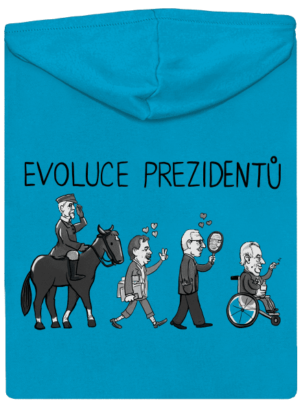 Evoluce prezidentů dámská mikina na zip Blue Atol