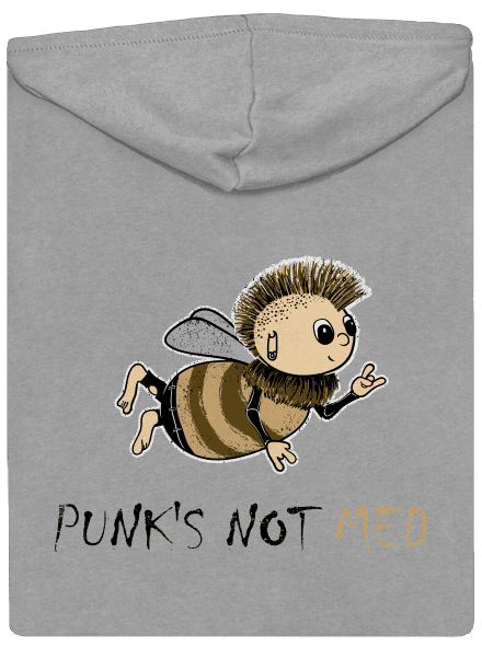 Punks Not Med pánská mikina na zip Light Melange