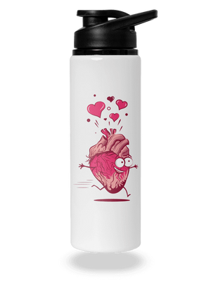 Zamilovaná srdíčka lahev na vodu White