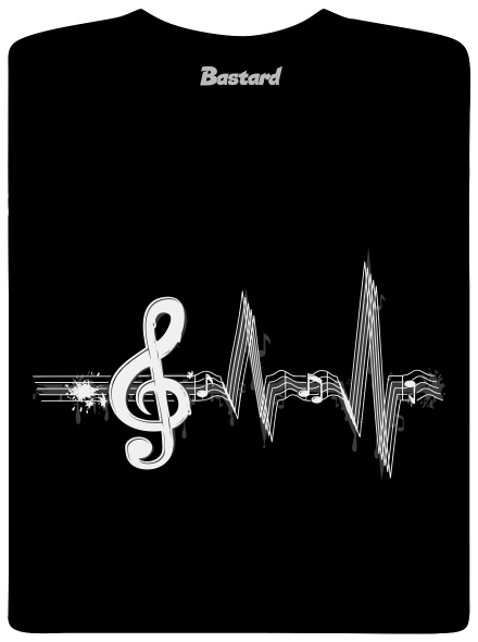 Žiju muzikou pánské tričko Black