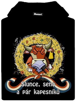 Slunce, seno a pár kapesníků dětská mikina klokanka Black