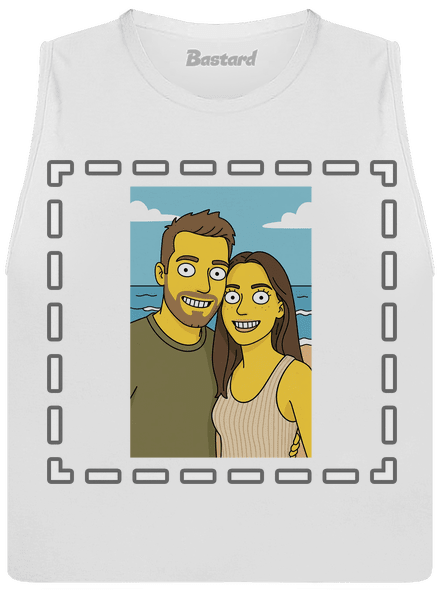 Simpsonovi z vlastní fotky dámské tílko volné White