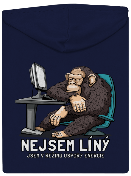 Nejsem líný pánská mikina na zip Navy