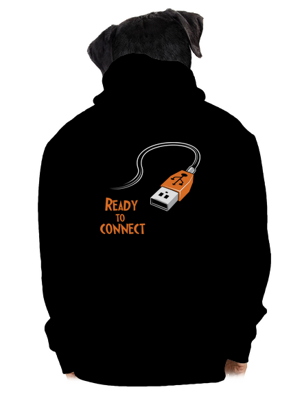 USB připojení pánská mikina na zip Black