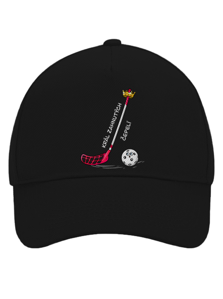 Král zahnutých čepelí - florbal kšiltovka baseballka Black