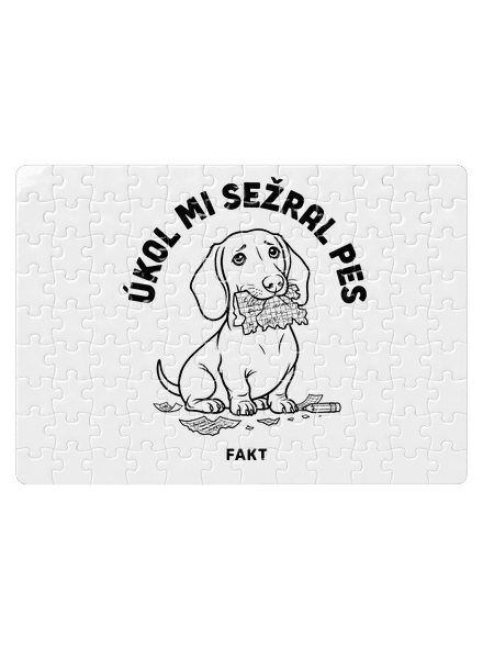 Úkol sežral pes puzzle White