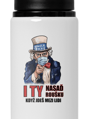 Nasaď roušku lahev na vodu White