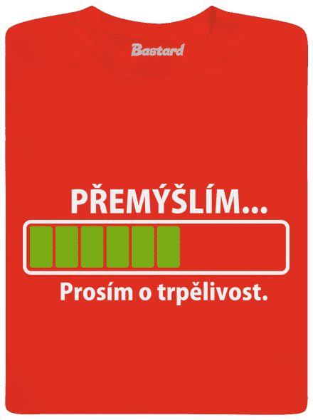 Přemýšlím pánské tričko Fiery Red