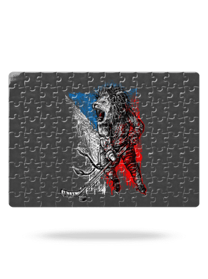 Hokejový lev puzzle White