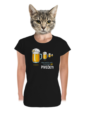 Pivečka dámské tričko premium Black