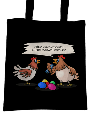 Slepice před Velikonocemi taška Black