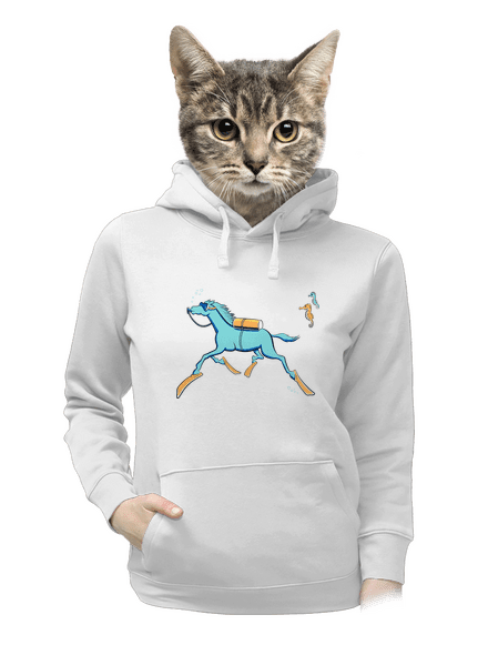 Mořský koník dámská mikina klokanka White
