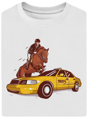 Taxis unisex tričko oversized White